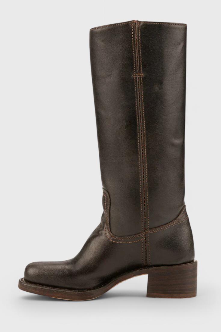 Ladies Knee-High Leather Boots with Heel – Elegant and Comfortable