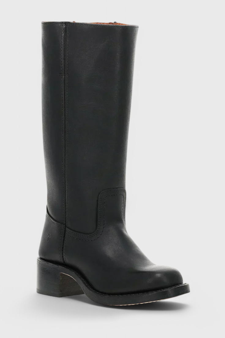 Ladies Knee-High Leather Boots with Heel – Elegant and Comfortable