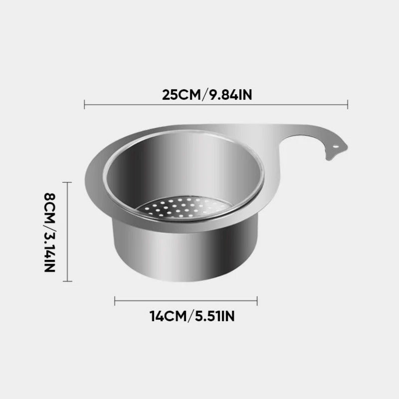 Sink Strainer for Kitchen with Corner Design and Stainless Steel