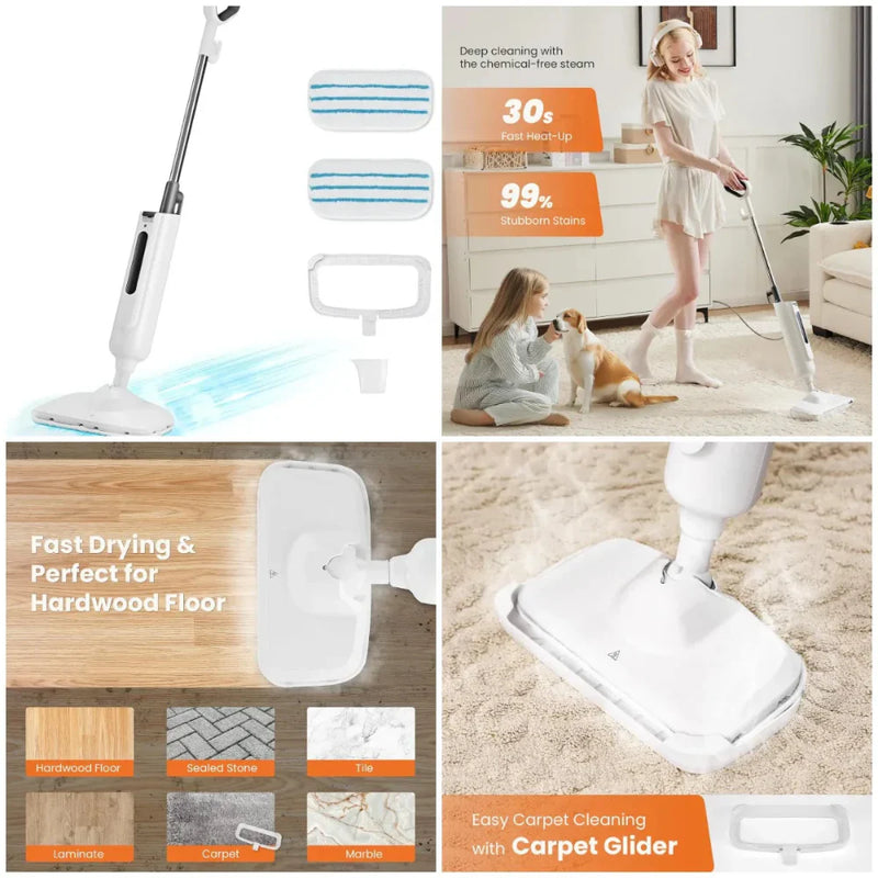 Steam Cleaner for Floors with Quick Heating and Powerful Cleaning