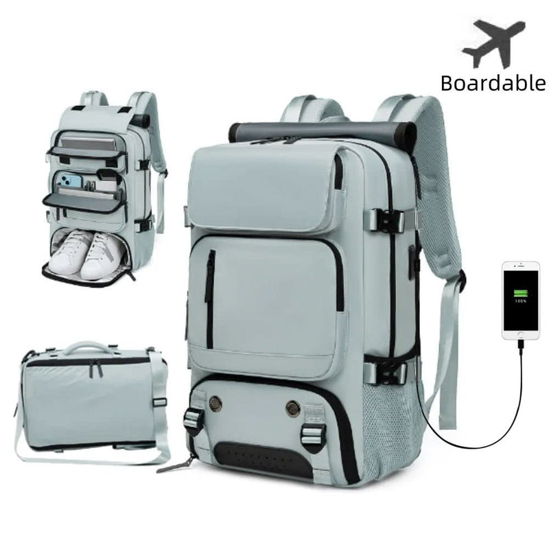 Travel Backpack with Laptop Compartment, USB Port, and Shoe Compartment for Travelling