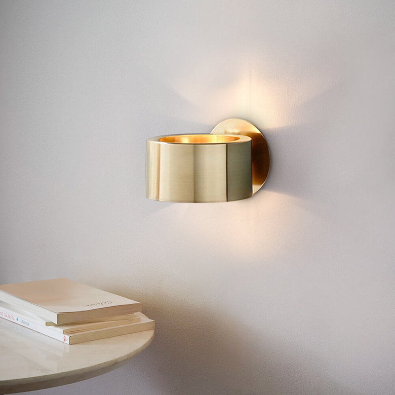 Brushed Brass Up & Down Wall Sconce with Minimalist Design