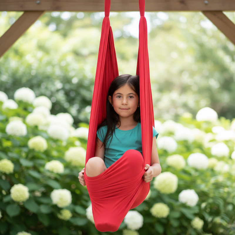 Sensory Swing for Children with Stretch Fabric Hammock Seat for Play