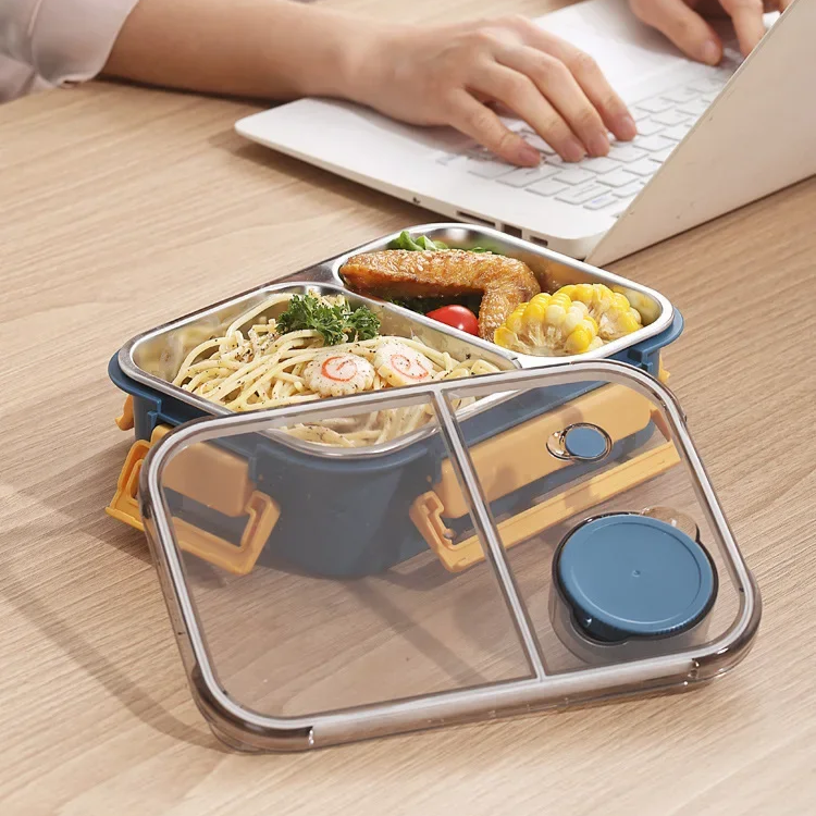 Insulated Stainless Steel Lunch Box with Compartments
