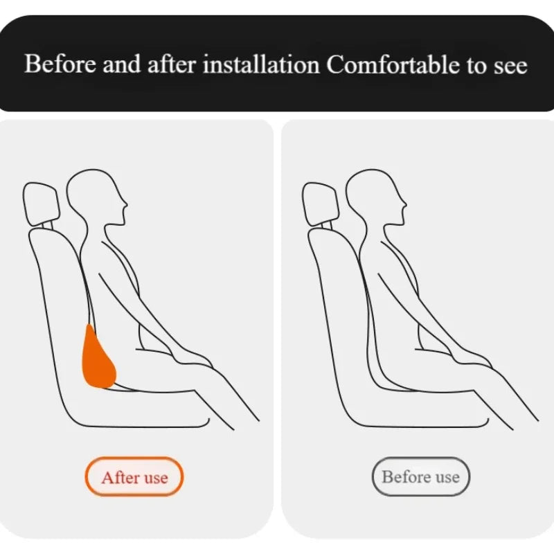 Memory Foam Car Seat Cushion with Integrated Lumbar Support