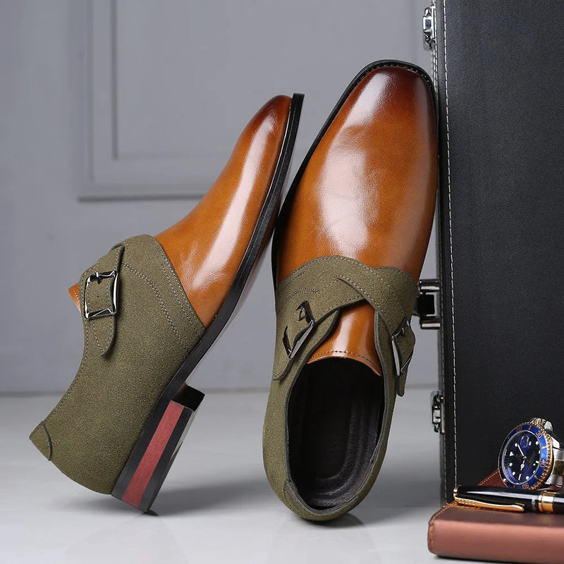 Men's Loafers with Double Buckle – Suede Details and Luxurious Appearance