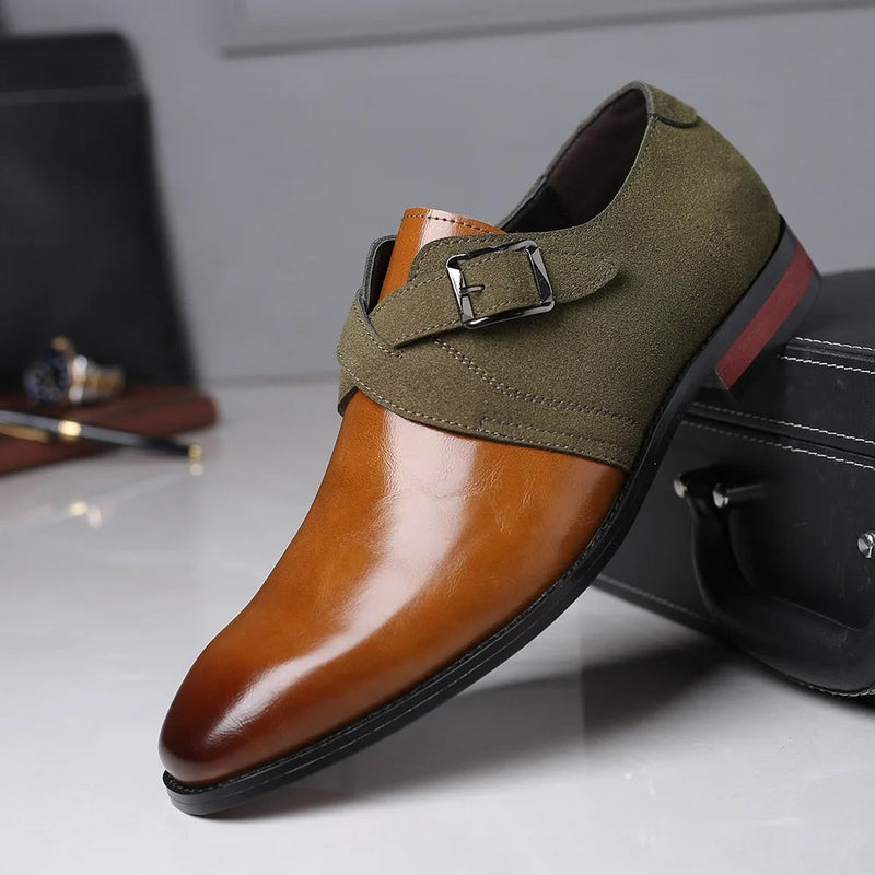 Men's Loafers with Double Buckle – Suede Details and Luxurious Appearance