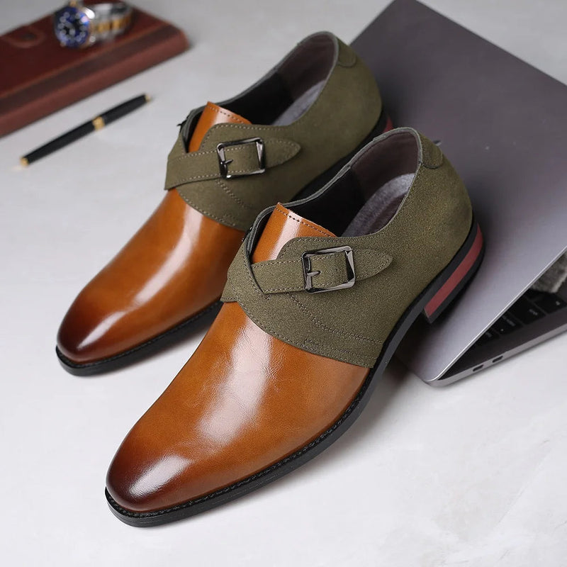 Men's Loafers with Double Buckle – Suede Details and Luxurious Appearance