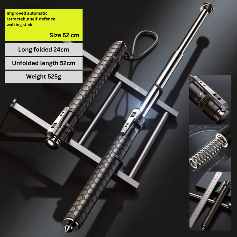 Telescopic Walking Stick with One-Click Extension and Anti-Slip Grip