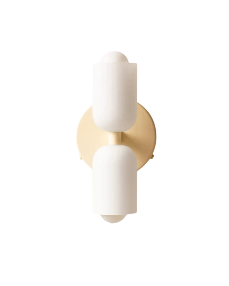 Double-Head Frosted Glass Wall Sconce with Soft Ambient Lighting