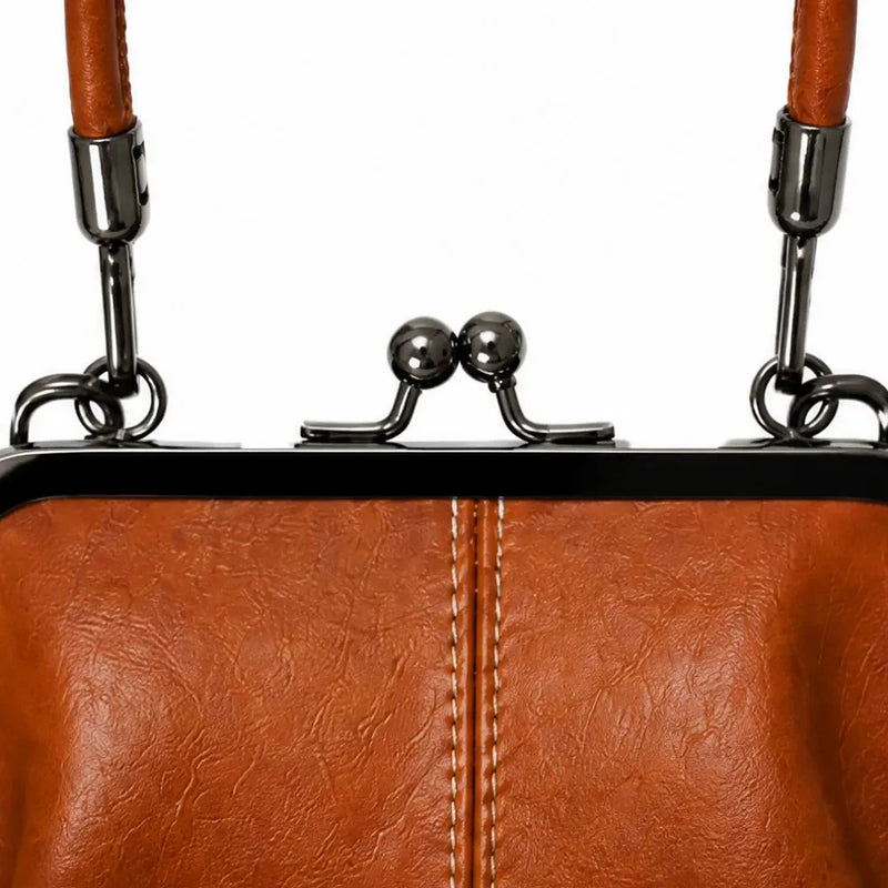Vintage Kiss-Lock Handbag with Detachable Shoulder Strap