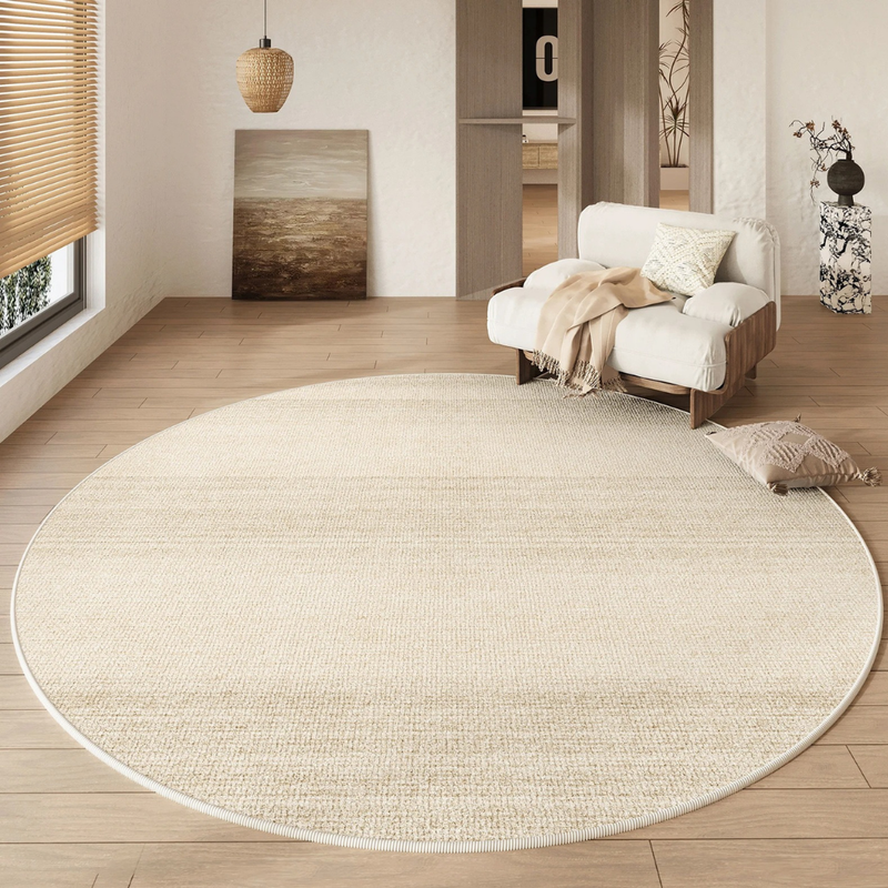 Round Textured Area Rug with Non-Slip Backing