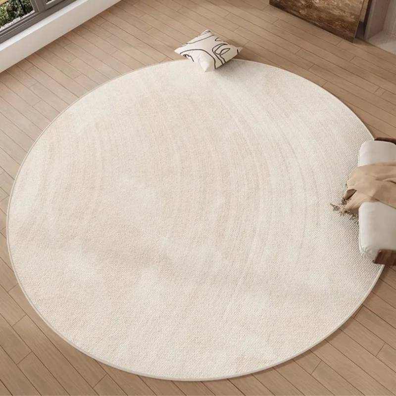 Round Textured Area Rug with Non-Slip Backing