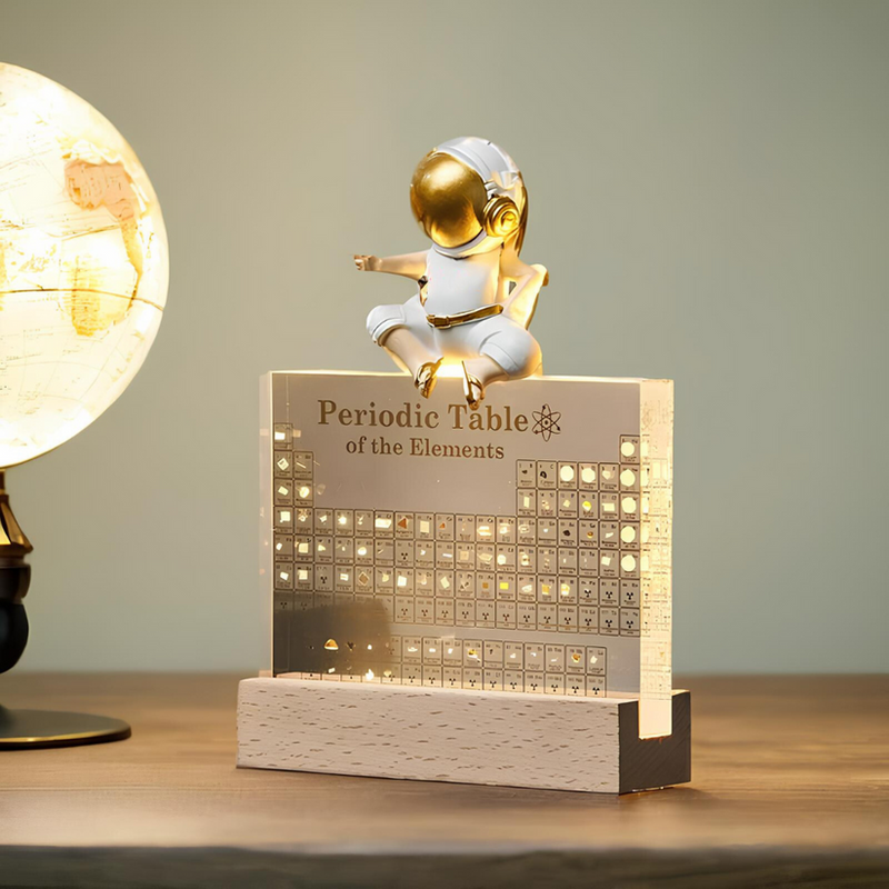 Illuminated Periodic Table Display with Real Elements