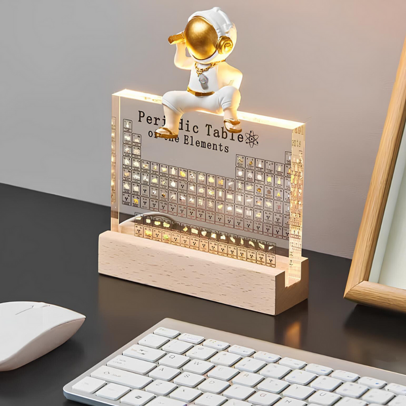 Illuminated Periodic Table Display with Real Elements