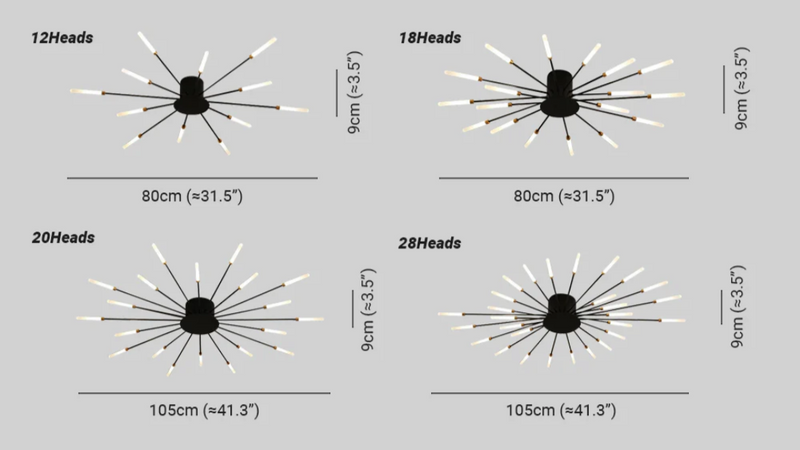 Modern Ceiling Lamp with Multiple Light Arms for Powerful and Stylish Illumination