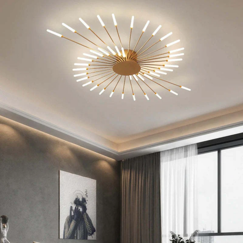Modern Ceiling Lamp with Multiple Light Arms for Powerful and Stylish Illumination
