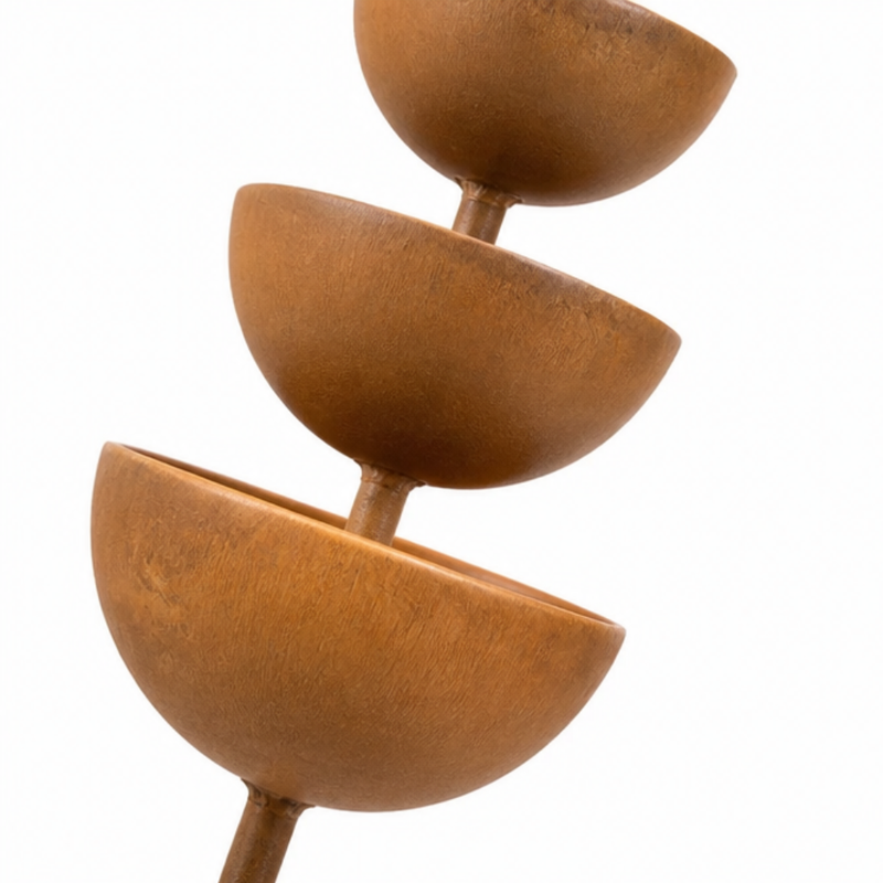 Three-Tier Iron Garden Bird Station with Ground Stake