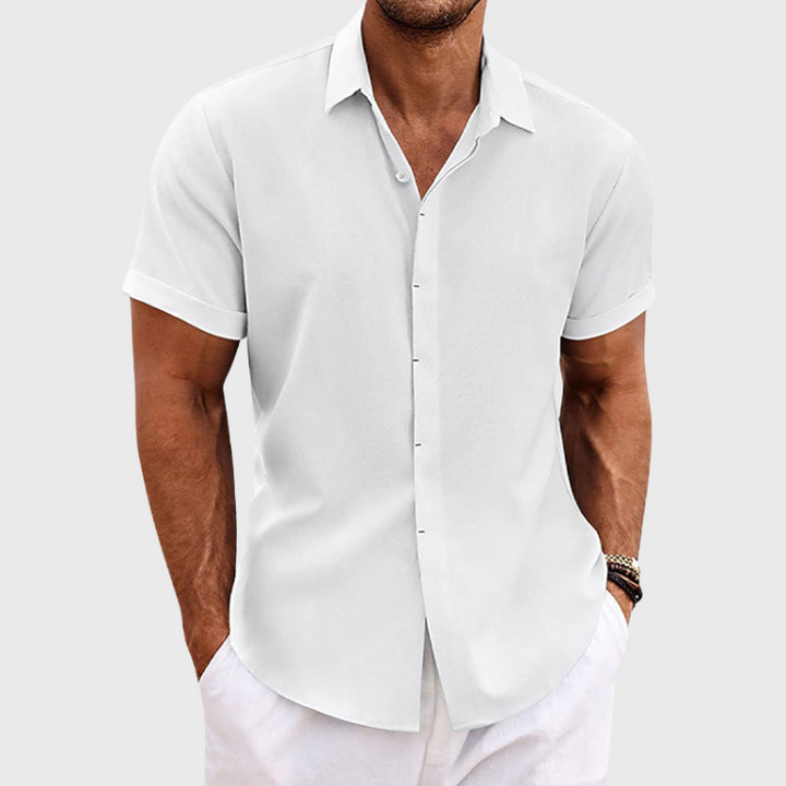 Summer Men's Short Sleeve Shirt with Modern Fit