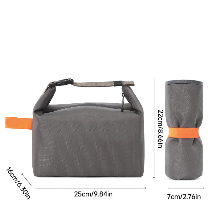 Foldable Insulated Lunch Bag with Zip Closure for Everyday Use