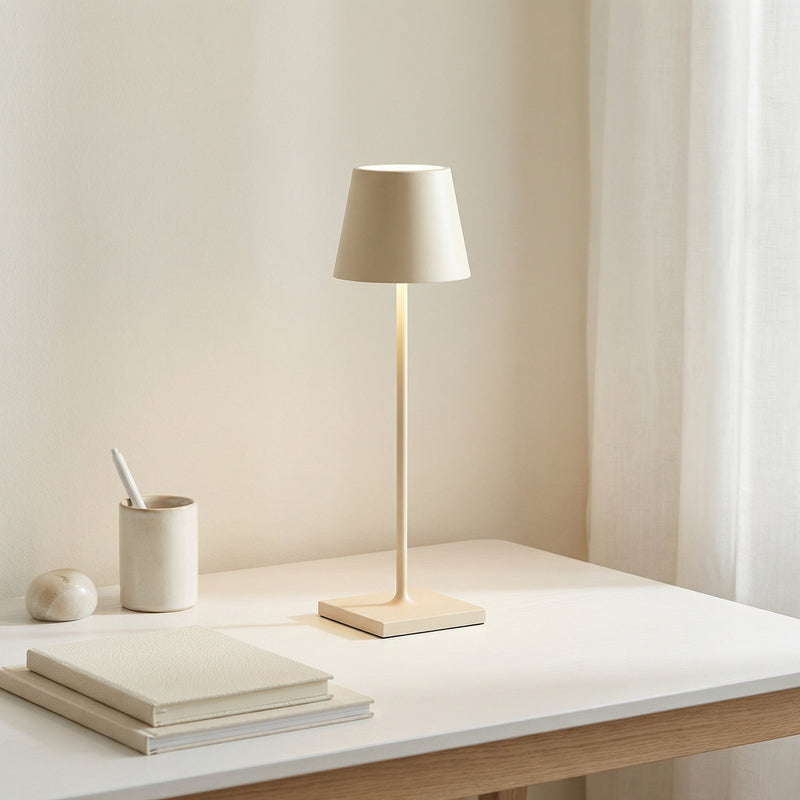 Cordless LED Table Lamp with Touch Dimming for Indoor and Outdoor Use