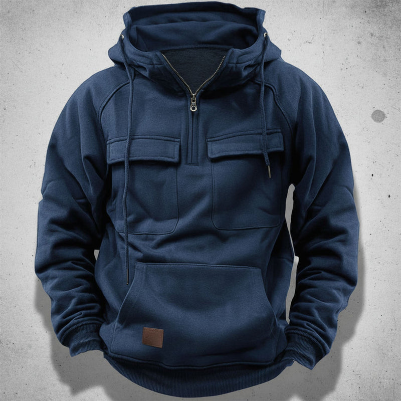 Men's Hoodie with Quarter Zip and Hood – Comfortable and Practical