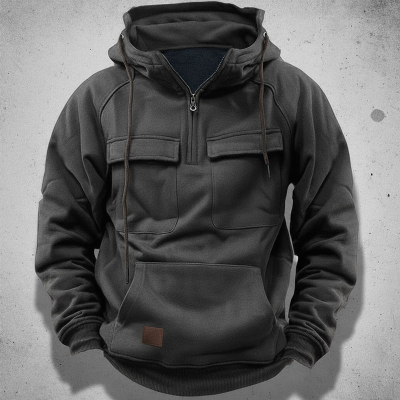 Men's Hoodie with Quarter Zip and Hood – Comfortable and Practical