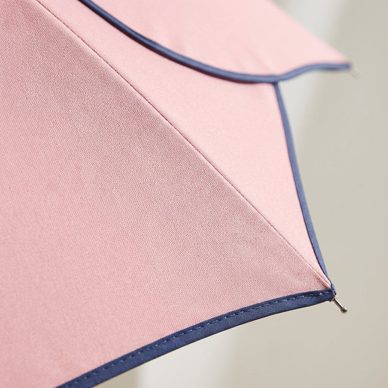 Petal Umbrella with Wooden Handle and Coated Canopy for Rainy Days