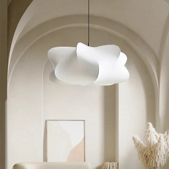 Japanese-Inspired Pleated Silk Pendant Light for Interiors