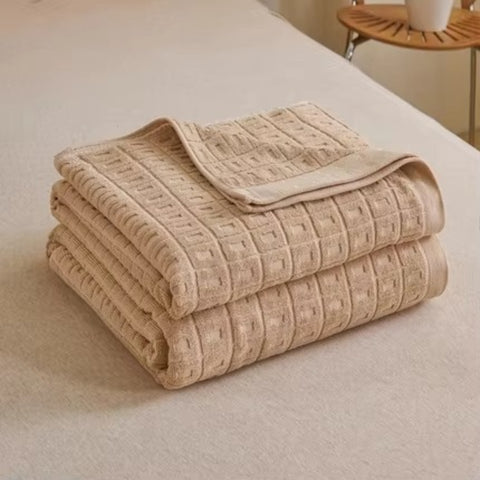 Cotton Waffle Blanket for Summer – Light Bedspread and Throw