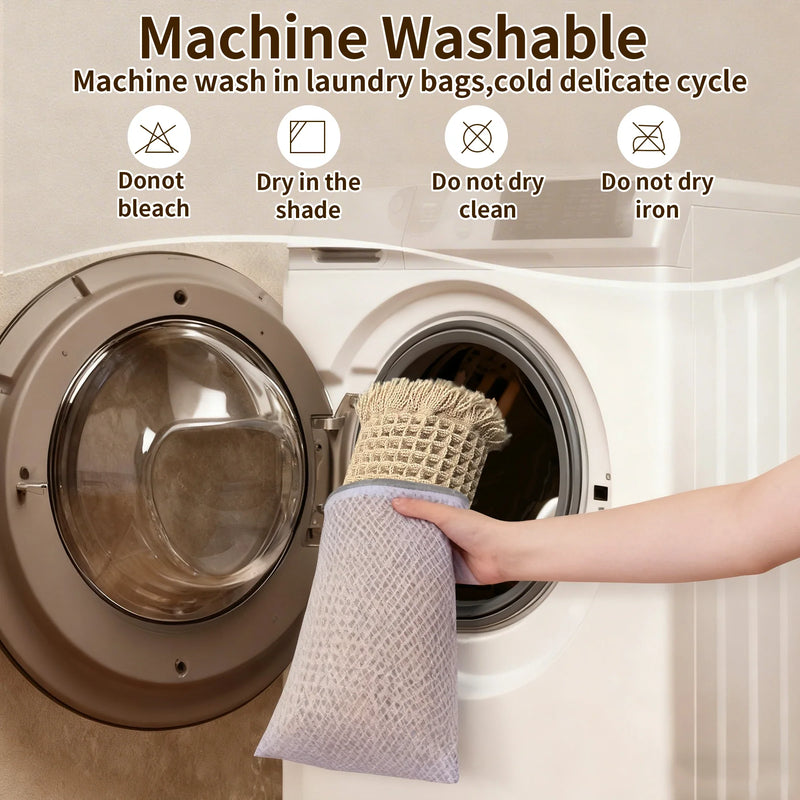 Waffle Bath Mat with Absorbent Microfibre and Non-Slip Backing