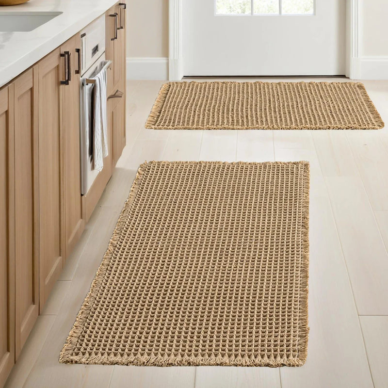 Waffle Bath Mat with Absorbent Microfibre and Non-Slip Backing