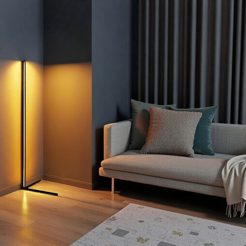 Minimalist LED Floor Lamp with Dimmable Light Settings and Modern Linear Design