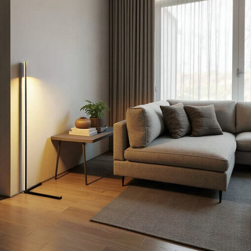 Minimalist LED Floor Lamp with Dimmable Light Settings and Modern Linear Design
