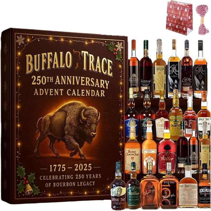 Whiskey-Inspired Advent Calendar with 24 Mini Bottle Ornaments