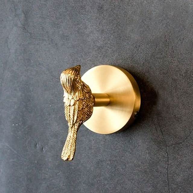 Decorative Brass Bird Wall Hook with Sculptural Design