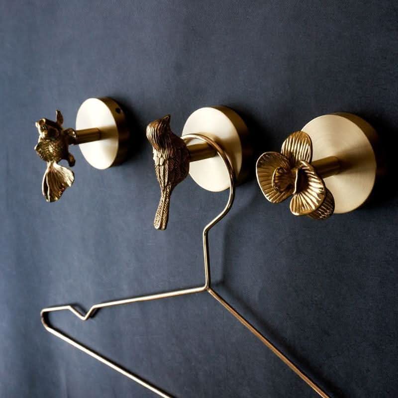 Decorative Brass Bird Wall Hook with Sculptural Design
