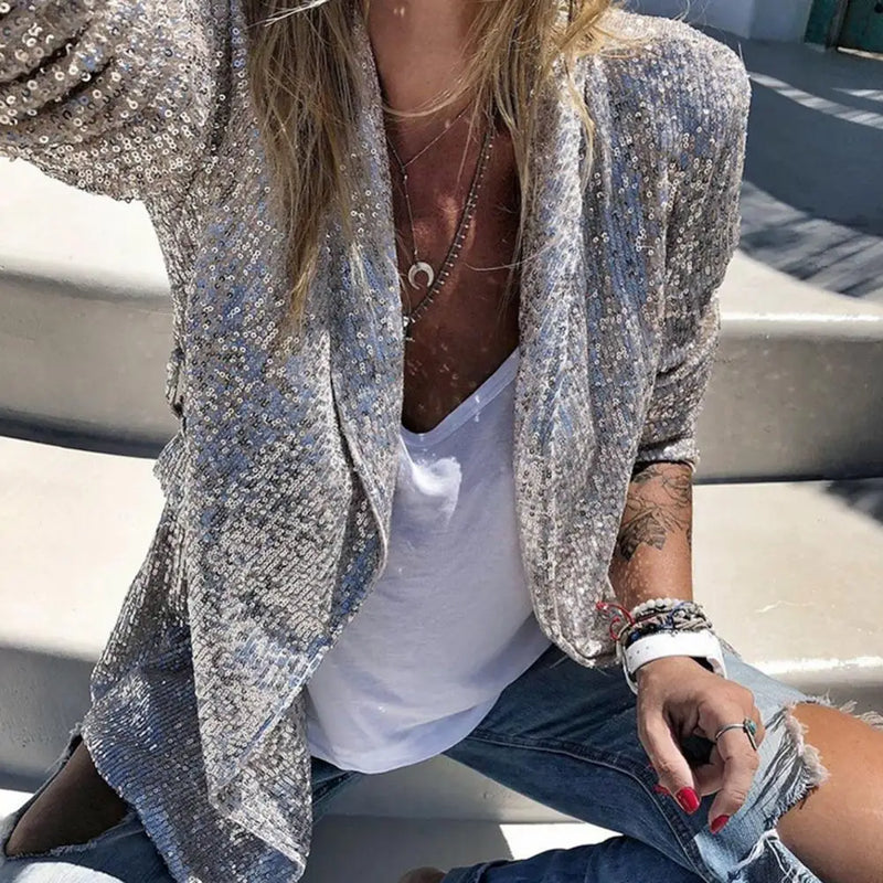 Ladies' Blazer with Subtle Sequins for an Elegant and Festive Look