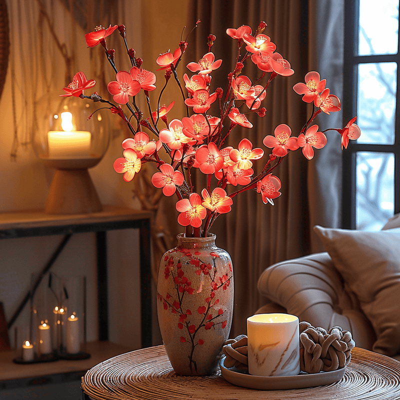 Illuminated Olive Branch and Cherry Blossom LED Decoration