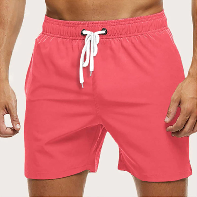 Men's Swim Shorts in Quick-Drying Fabric with Elastic Waistband