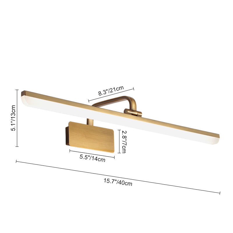 Modern LED Vanity Wall Light with Adjustable Gold Bar