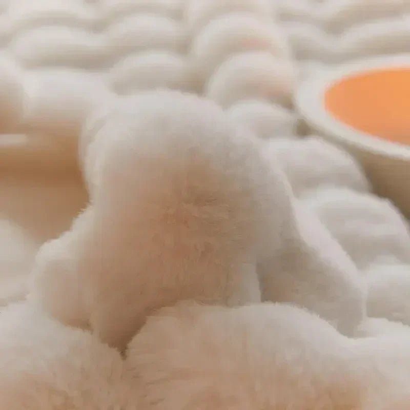 Plush Bubble Blanket with Raised Texture for Sofa and Bedroom Layers