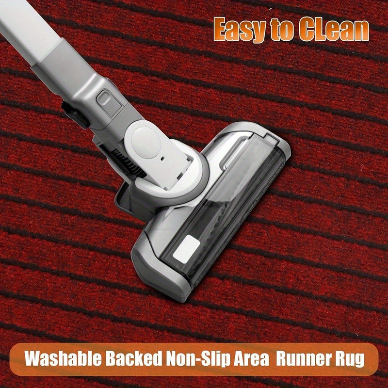 Ribbed Hallway Runner Rug with Rubber Backing and Low Pile Finish