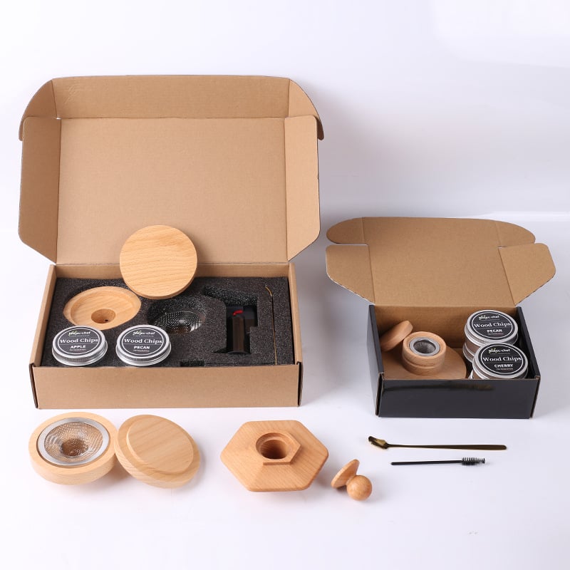Wooden Cocktail Smoker Kit for Whisky, Drinks and Food Infusion