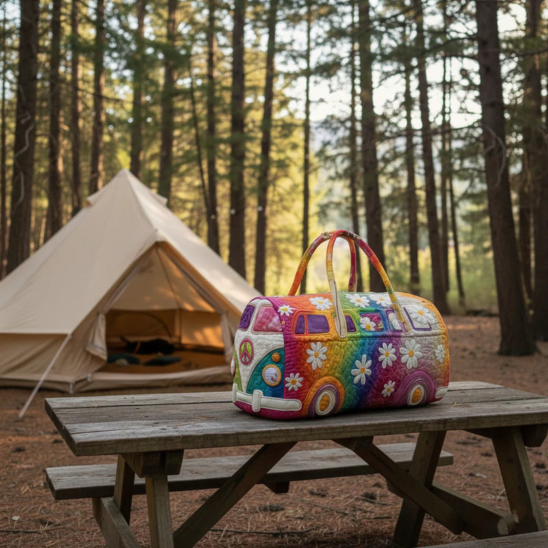Colourful Boho Patchwork Travel Duffel Bag