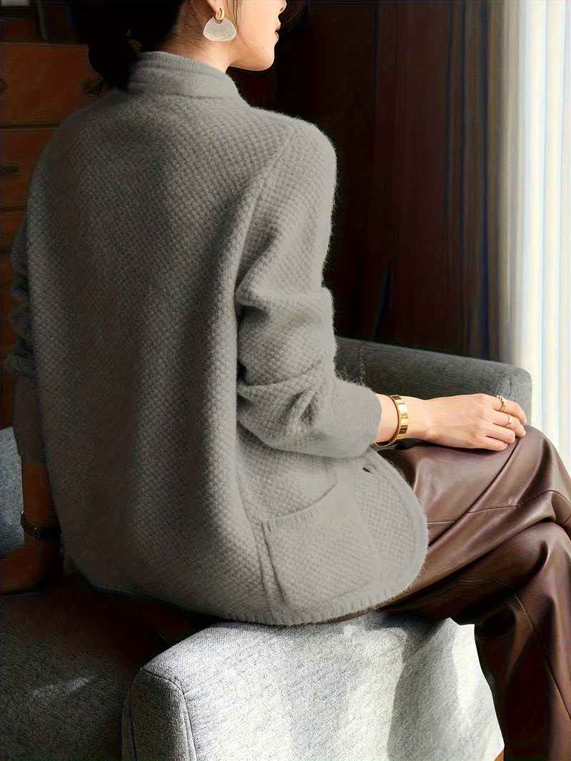 Ladies Knitted Sweater with High Neck – Comfortable and Timeless