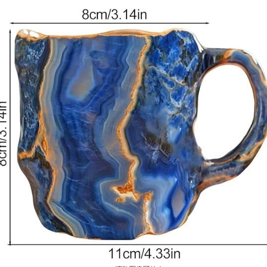 Gemstone Inspired Crystal Mug with Sculptural Finish