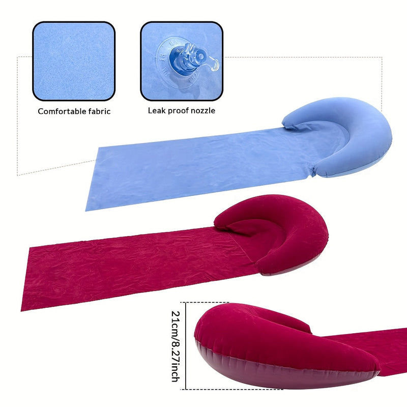 Comfortable Inflatable Beach Mat with Headrest for the Beach and Camping