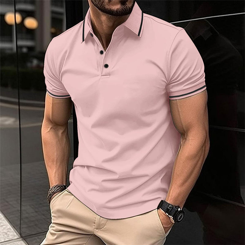 Men's Polo Shirt with Short Sleeves and Modern Fit