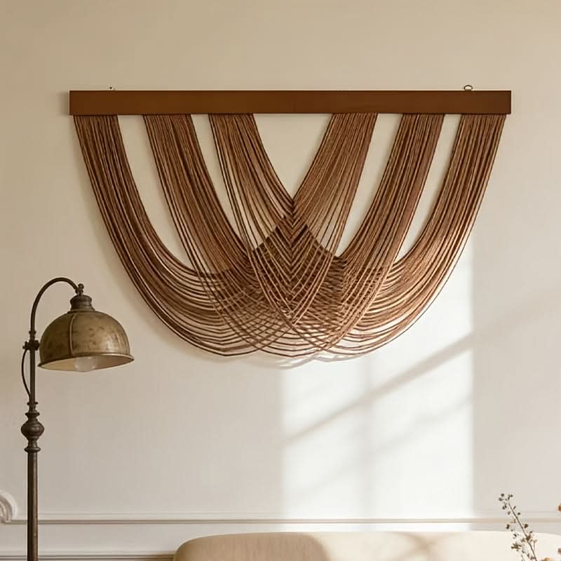 Boho Macrame Wall Hanging with Layered Woven Design